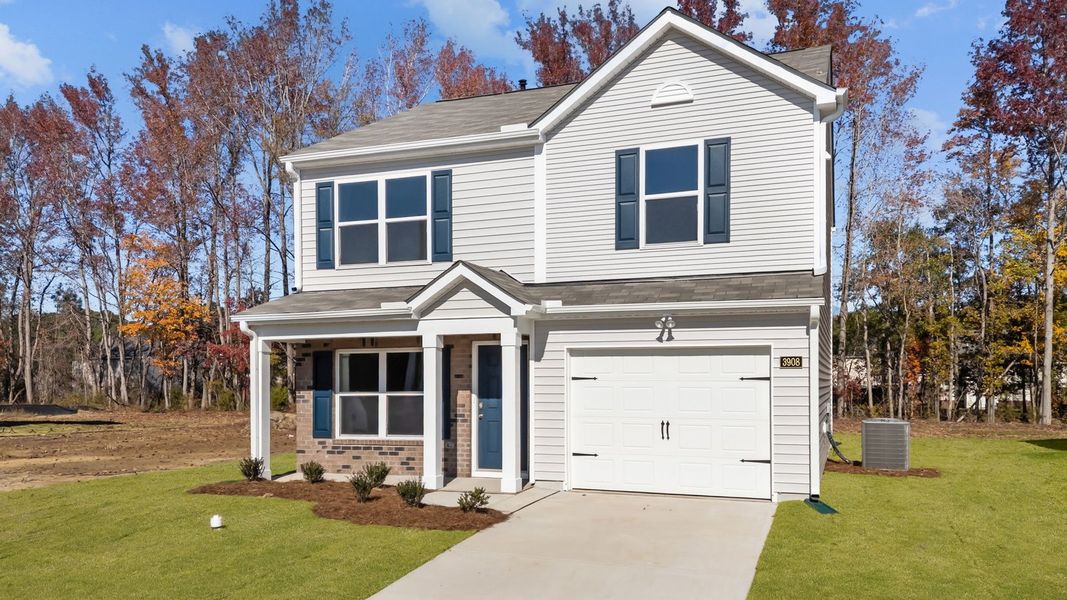 Front exterior of a new home in Jetstream Park, Wilson, NC, highlighting curb appeal (Image 15).