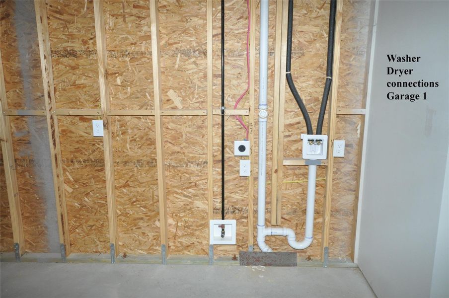 Garage 1 is set up for the new owner to finish off and extra adult at home suite.