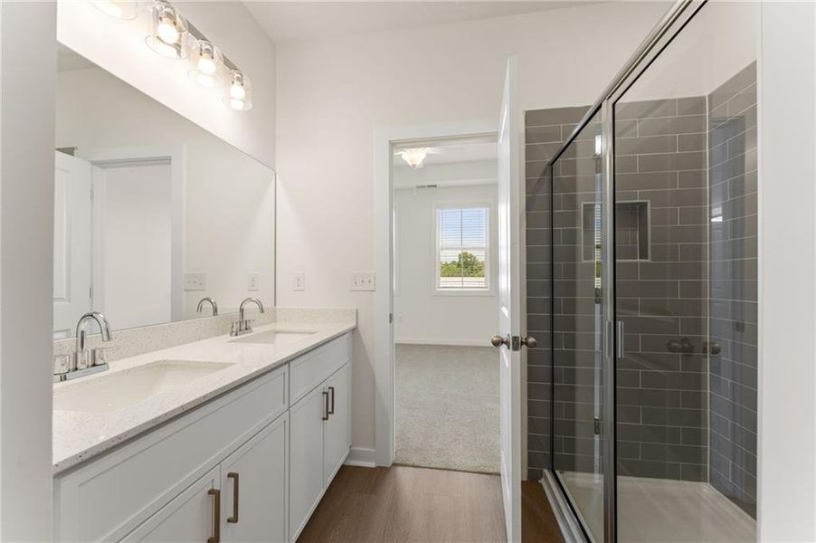 Furnished interior view inside a new home in Array, Atlanta (Image 9). Furnished interior view inside a new home in Array, Atlanta (Image 9).