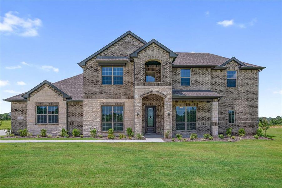 Front exterior of a new home in Eagle Ridge Estates, Weatherford, TX, highlighting curb appeal (Image 27). Front exterior of a new home in Eagle Ridge Estates, Weatherford, TX, highlighting curb appeal (Image 27).