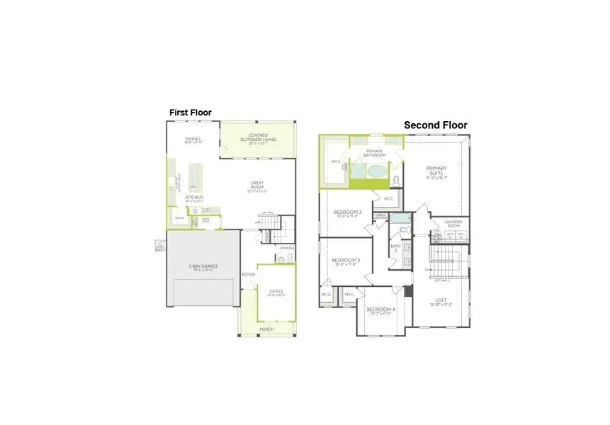 2D floor plan layout of this home in Landmark, Denton, TX (Image 4).