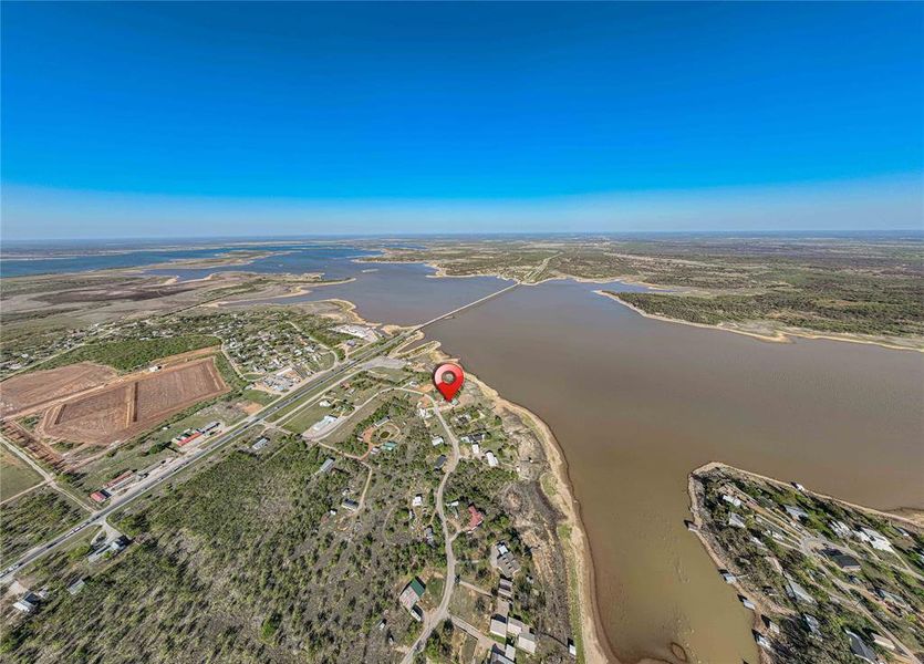Drone / aerial view of a nearby body of water Drone / aerial view of a nearby body of water
