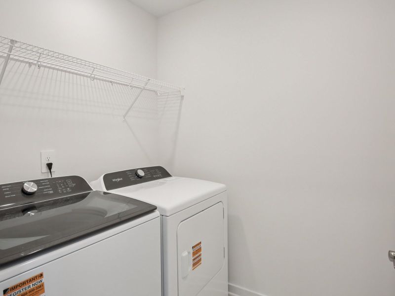 Every home includes a washer and dryer.