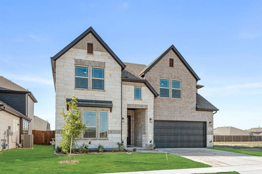 Front exterior of a new home in Bear Creek Classic 50, Lavon, TX, highlighting curb appeal (Image 19).