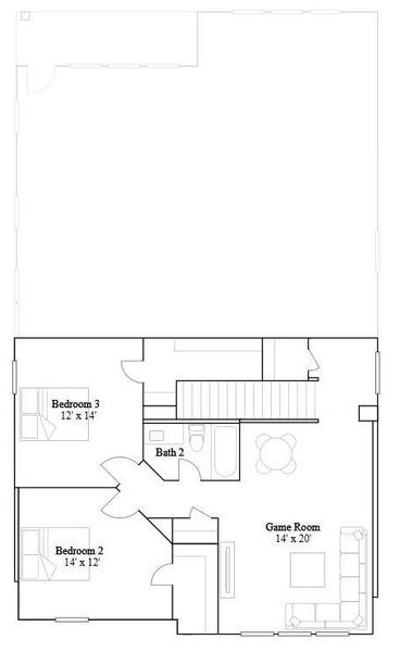 2D floor plan layout of this home in Jordan Ranch, Fulshear, TX (Image 3).