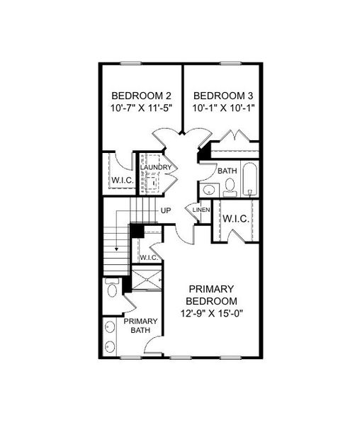 2D floor plan layout for the The Colman by Stanley Martin Homes in The Beacon at Old Peachtree Townhomes, Lawrenceville, GA (Image 19). 2D floor plan layout for the The Colman by Stanley Martin Homes in The Beacon at Old Peachtree Townhomes, Lawrenceville, GA (Image 19).