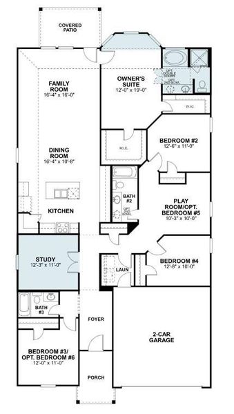 2D floor plan layout of this home in Pinewood at Grand Texas, New Caney, TX (Image 4).