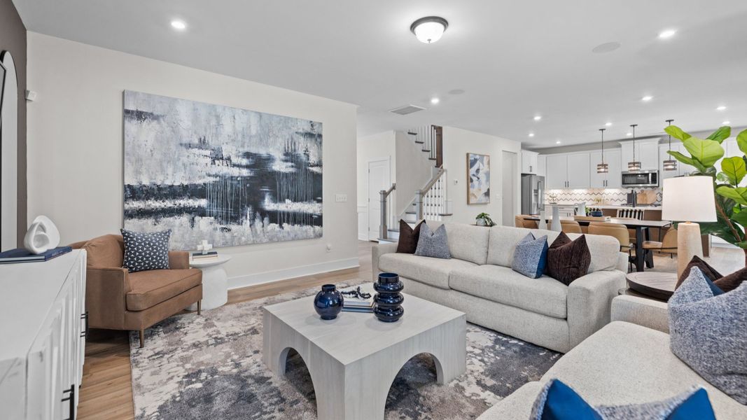 Representative furnished interior of a home built from the Jordan by DRB Homes in Farms at Bellingham, Mooresville (Image 8). Representative furnished interior of a home built from the Jordan by DRB Homes in Farms at Bellingham, Mooresville (Image 8).