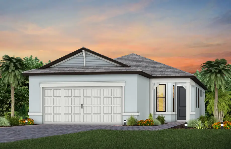 Representative exterior photo of a completed home built from the Flagstone by Pulte Homes in Arbor Oaks, North Port, FL (Image 15).