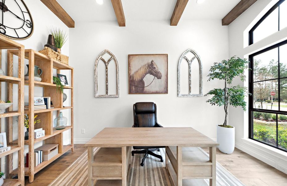 Furnished interior view inside a new home in Bridgeland 60′, Cypress (Image 5).