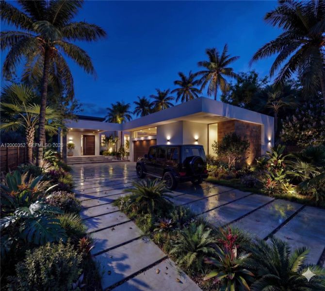 Front of House at Night