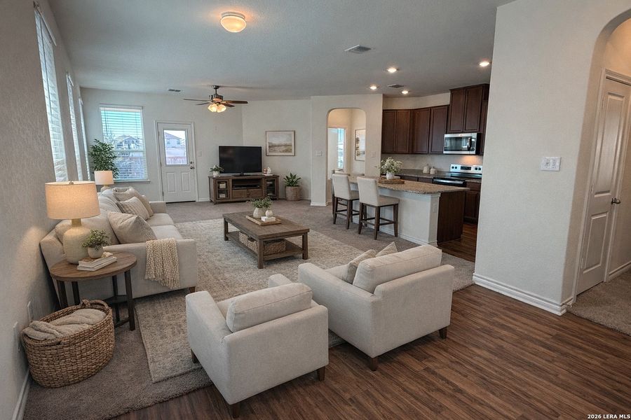 Furnished interior view inside a new home in Legend Point, New Braunfels (Image 5).