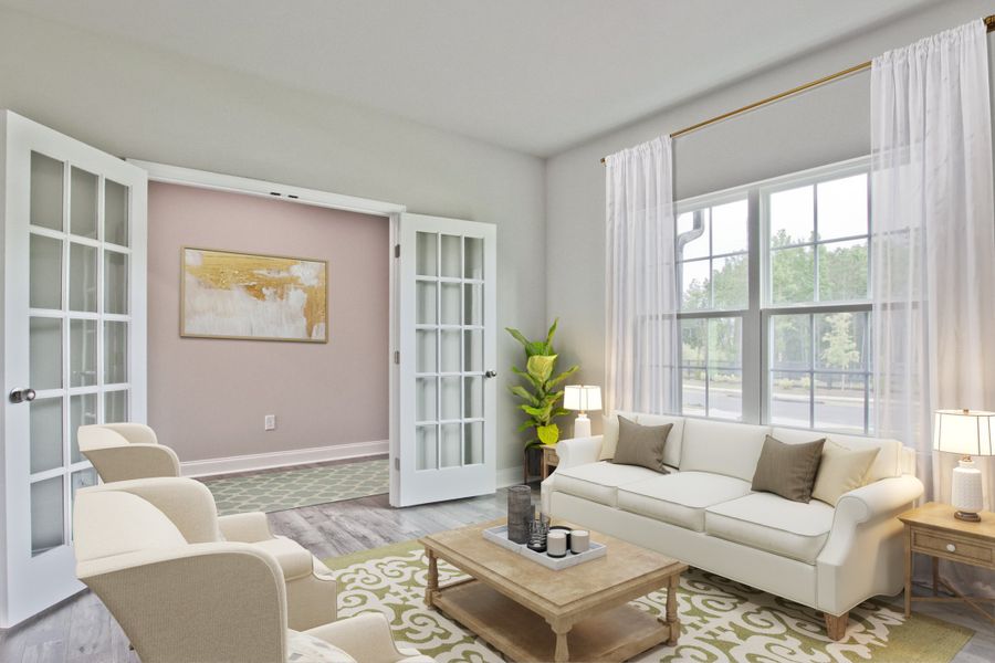 Representative furnished interior of a home built from the Fulton II by Beazer Homes in Cambridge at Steels Bridge, Canton (Image 6).