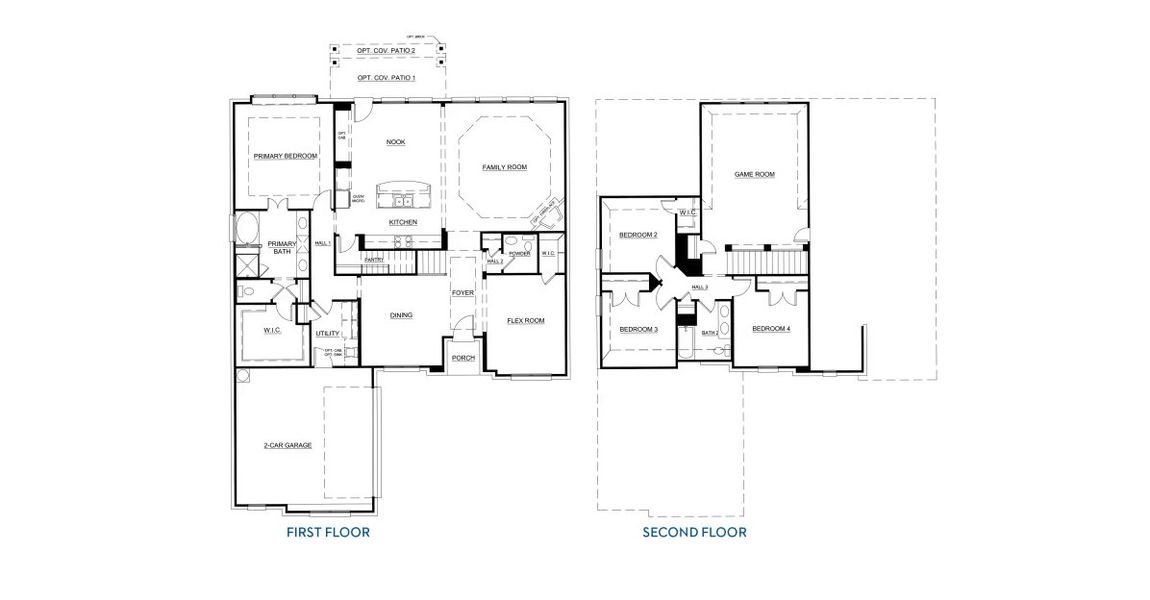 2D floor plan layout of this home in Redden Farms – Signature Series, Midlothian, TX (Image 4). 2D floor plan layout of this home in Redden Farms – Signature Series, Midlothian, TX (Image 4).