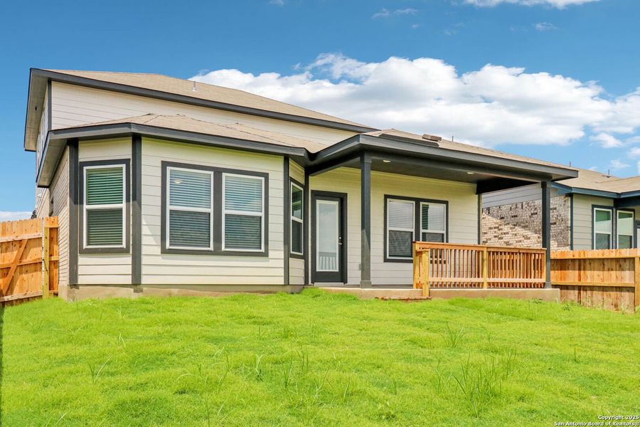 Front exterior of a new home in Sagebrooke - Premier Series, San Antonio, TX, highlighting curb appeal (Image 21). Front exterior of a new home in Sagebrooke - Premier Series, San Antonio, TX, highlighting curb appeal (Image 21).