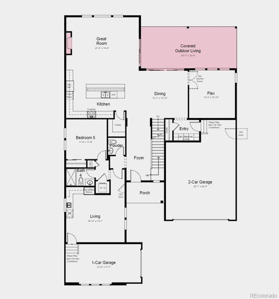 Structural options added include: Covered outdoor patio, fireplace, 12' sliding glass door, 8' sliding glass door, shower & free-standing tub in primary suite, and unfinished basement.