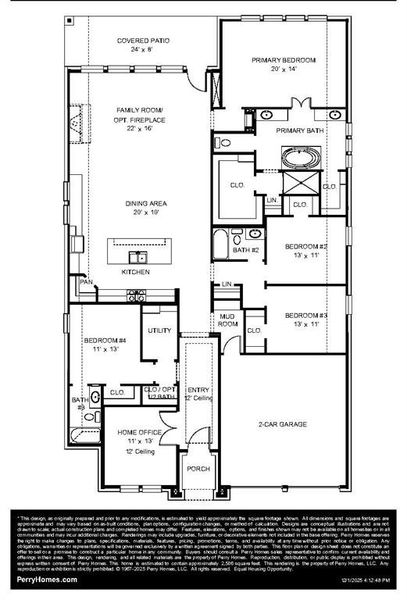 2D floor plan layout of this home in Devonshire, Forney, TX (Image 2).