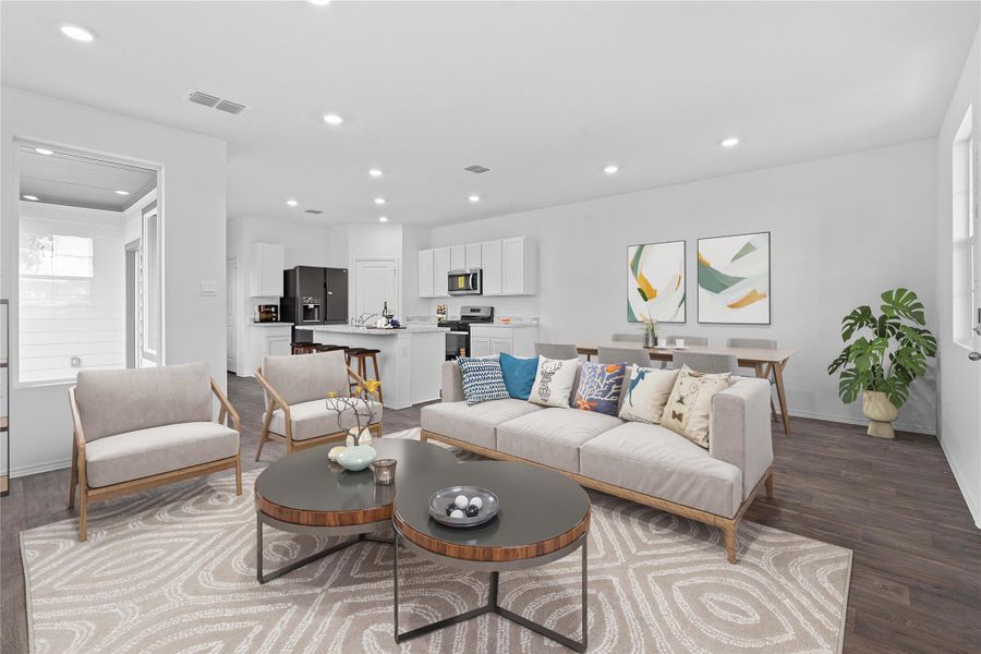 Furnished interior view inside a new home in Valverde, Bastrop (Image 13).
