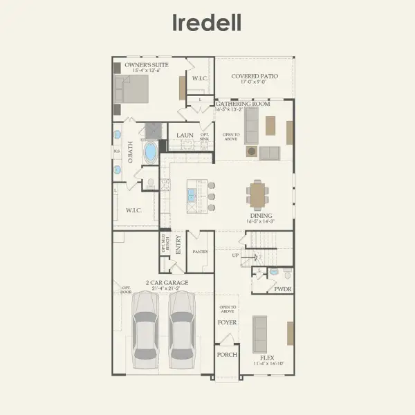 2D floor plan layout for the Iredell by Pulte Homes in Spring Branch Preserve, Montgomery, TX (Image 4).