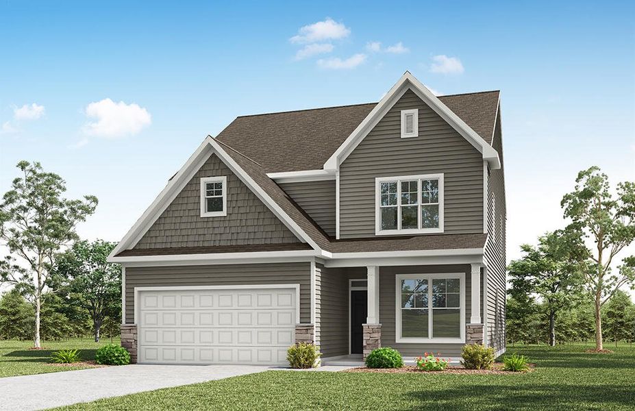 Representative exterior photo of a completed home built from the Oxford by Eastwood Homes in Ferry Grove, Lexington, SC (Image 7).