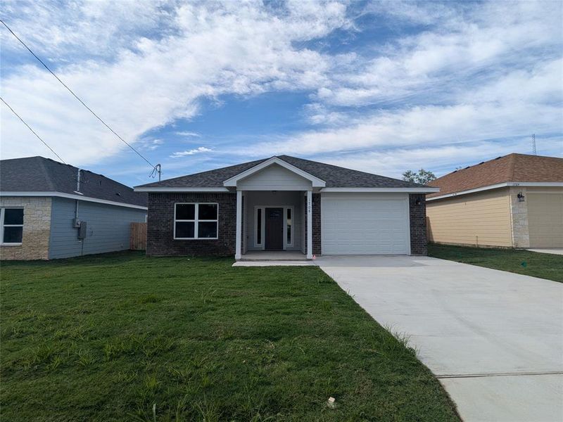 Front exterior of a new home in , Lampasas, TX, highlighting curb appeal (Image 1). Front exterior of a new home in , Lampasas, TX, highlighting curb appeal (Image 1).