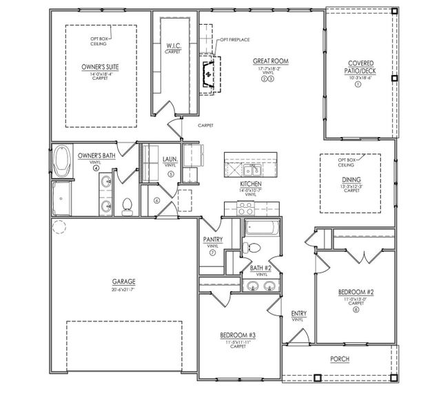 2D floor plan layout of this home in Westfield, Conway, SC (Image 4).