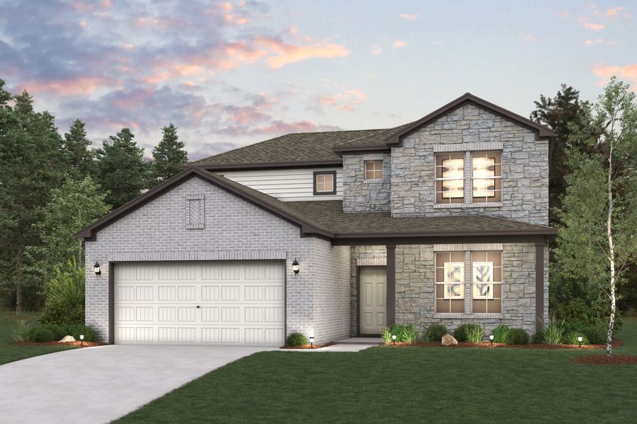 A house with a garage.