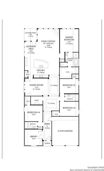 2D floor plan layout of this home in Haby Hill 50', San Antonio, TX (Image 2).