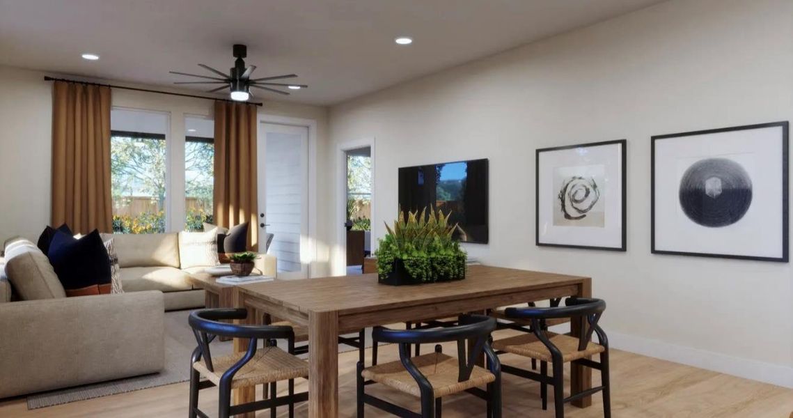 Furnished interior view inside a new home in Lariat, Liberty Hill (Image 2). Furnished interior view inside a new home in Lariat, Liberty Hill (Image 2).