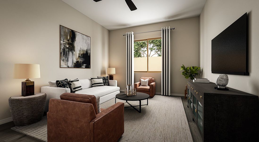 Representative furnished interior of a home built from the Pecan Plan 58-6 by Tri Pointe Homes in Whispering Hills, Laveen (Image 11). Representative furnished interior of a home built from the Pecan Plan 58-6 by Tri Pointe Homes in Whispering Hills, Laveen (Image 11).