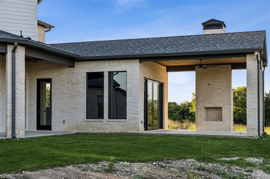Exterior details and patio area of a home in , Midlothian (Image 4). Exterior details and patio area of a home in , Midlothian (Image 4).
