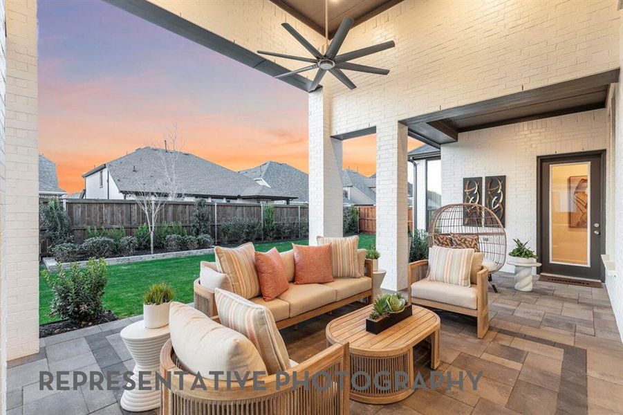 Exterior details and patio area of a home in Star Trail, Prosper (Image 21).