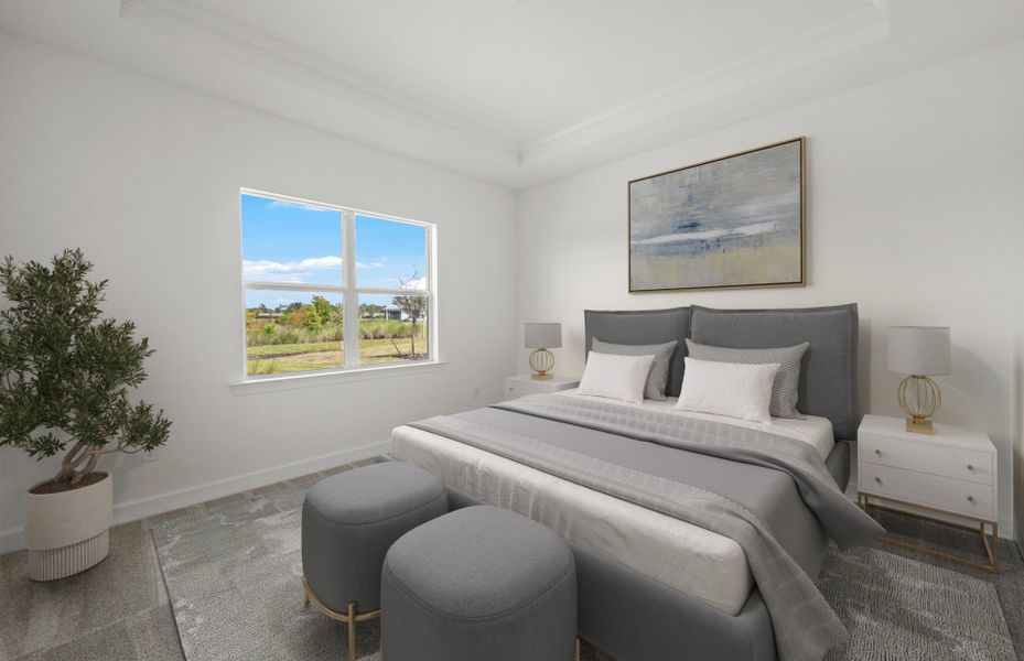 Furnished interior view inside a new home in Del Webb Oak Creek, North Fort Myers (Image 8).
