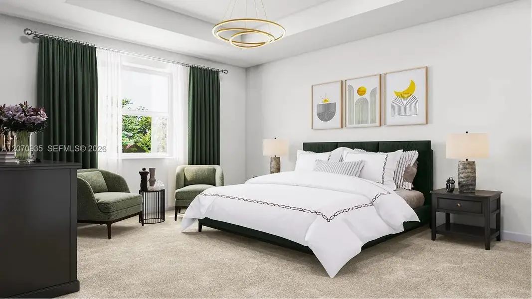Furnished interior view inside a new home in , Miami (Image 10).