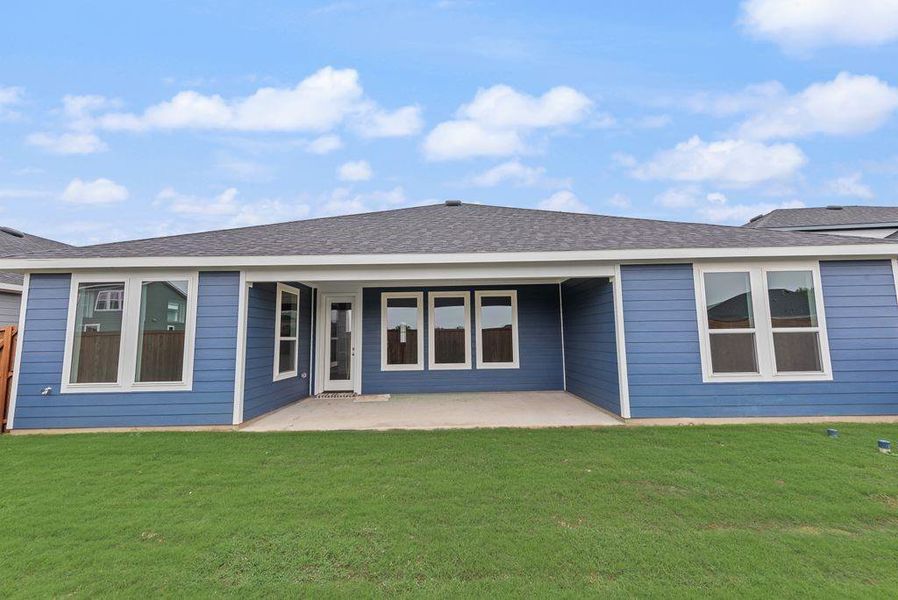 Exterior details and patio area of a home in Creekside of Crowley, Crowley (Image 23).