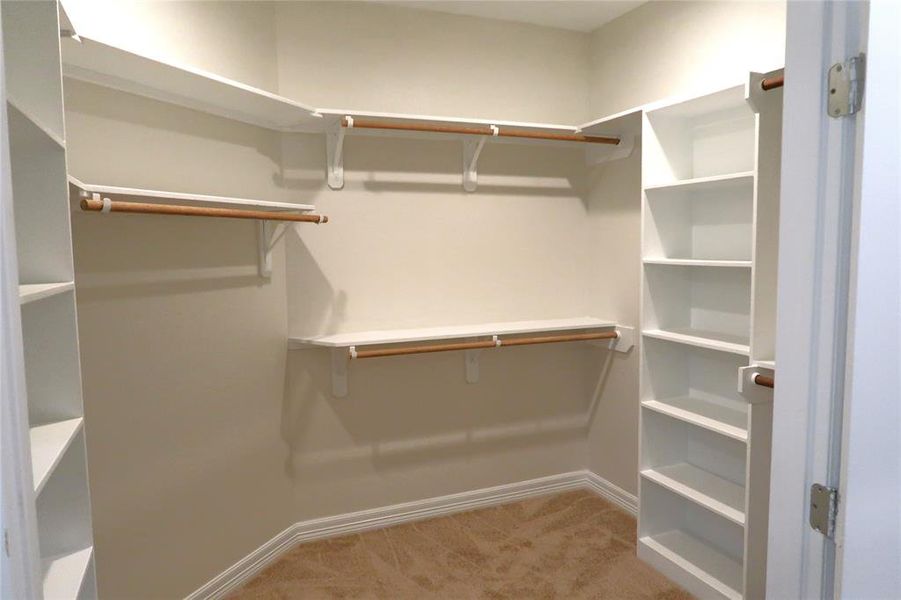 A French door entry into the master walk in closet.