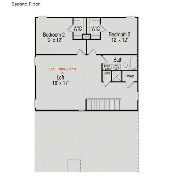 2D floor plan layout of this home in The Exchange, Vass, NC (Image 3).