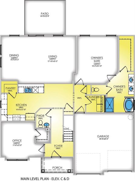 2D floor plan layout of this home in Oak Hollow, Longs, SC (Image 3).