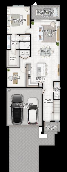 2D floor plan layout for the Royal by GL Homes in Valencia Vista at Riverland, Port St. Lucie, FL (Image 3).
