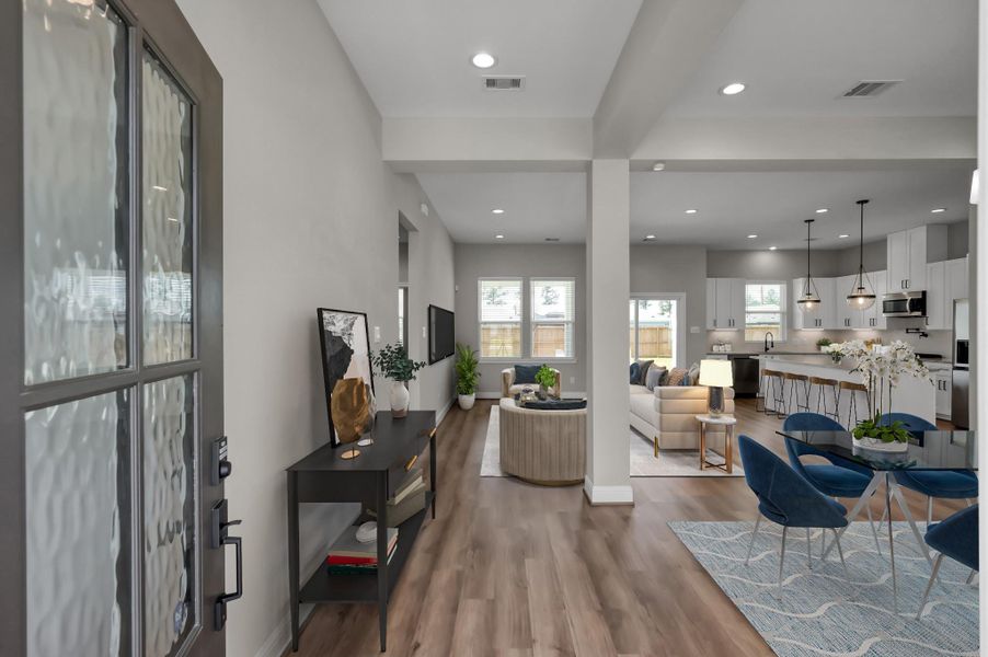Furnished interior view inside a new home in Spring Branch Crossing, Conroe (Image 9).