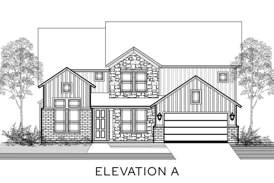 Representative rendering of the exterior for the The Mockingbird by Lillian Custom Homes (Image 5).