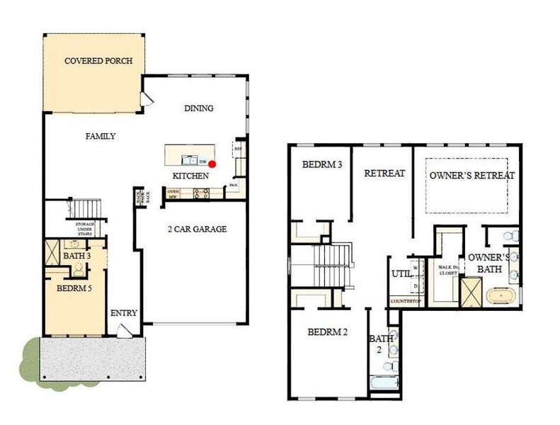 2D floor plan layout of this home in The River District – Excursion Collection, Charlotte, NC (Image 3).