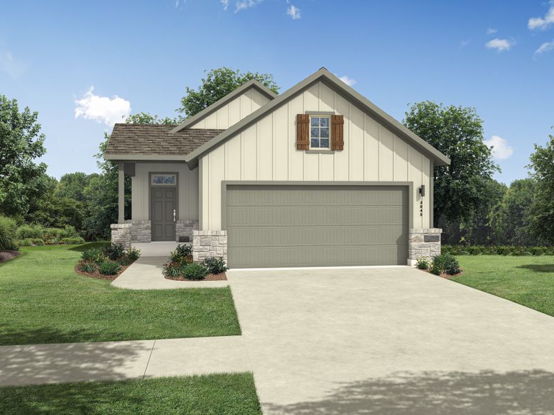 Representative exterior photo of a completed home built from the Cedar | Trinity Ranch by Trophy Signature Homes in Trinity Ranch, Elgin, TX (Image 4).