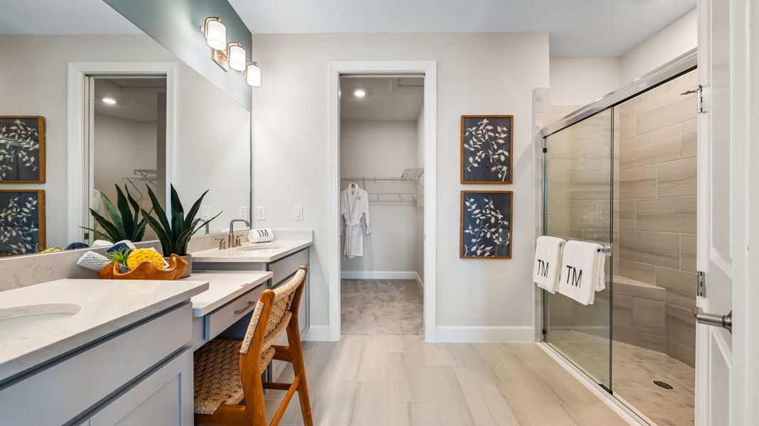 Furnished interior view inside a new home in Esplanade at Wiregrass Ranch, Wesley Chapel (Image 10). Furnished interior view inside a new home in Esplanade at Wiregrass Ranch, Wesley Chapel (Image 10).