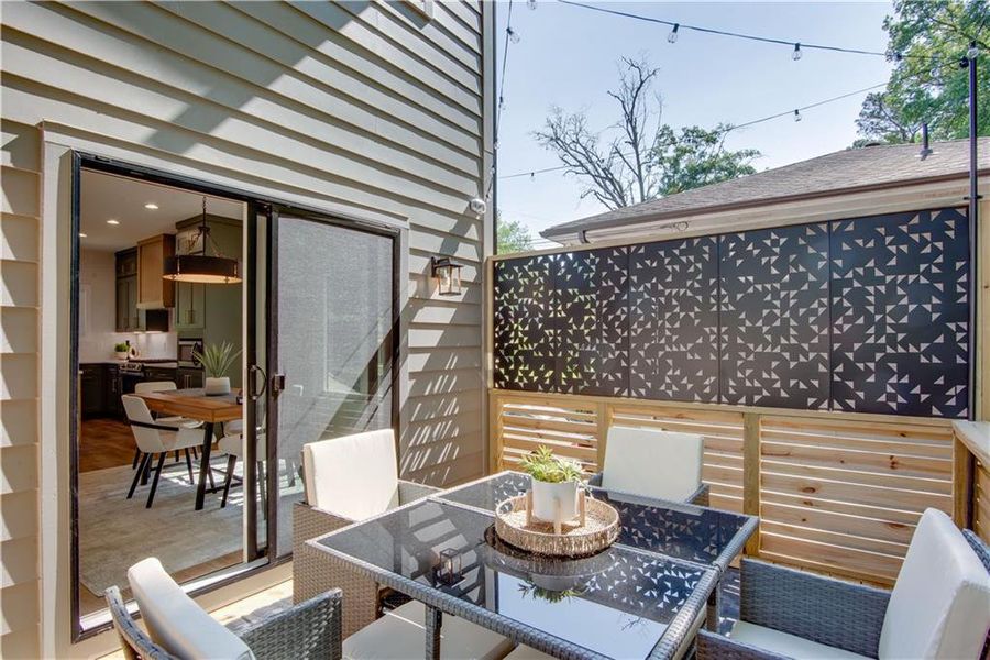 Exterior details and patio area of a home in , Atlanta (Image 4). Exterior details and patio area of a home in , Atlanta (Image 4).