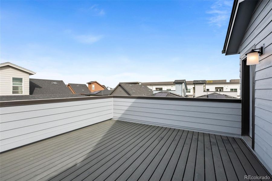Exterior details and patio area of a home in Baseline, Broomfield (Image 27).