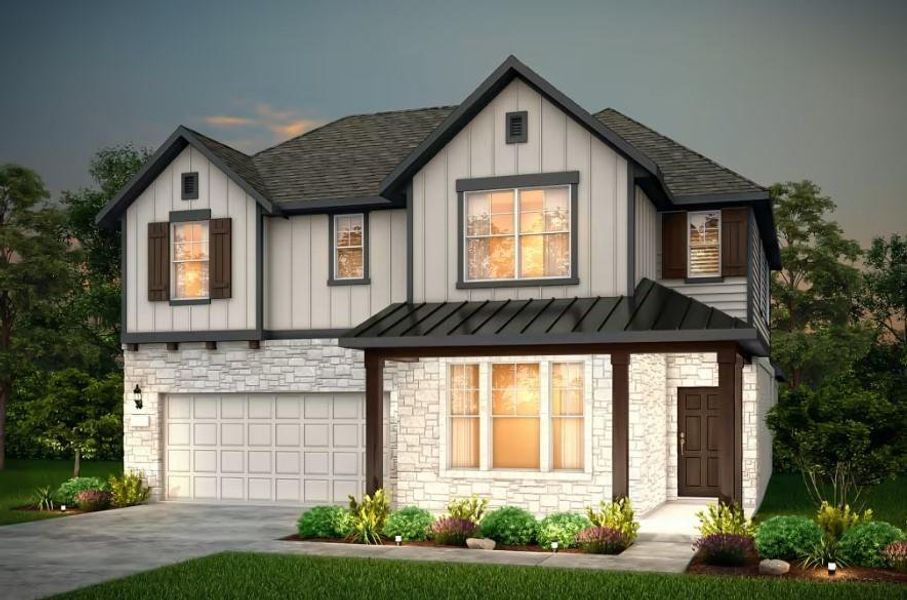 Pulte Homes, Beaumont elevation J, rendering