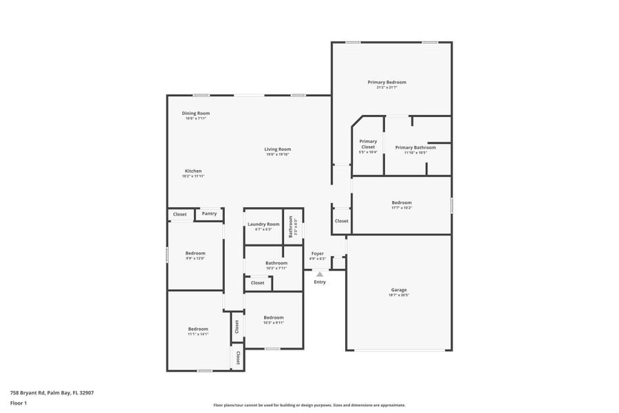 2D floor plan layout of this home in , Palm Bay, FL (Image 4).