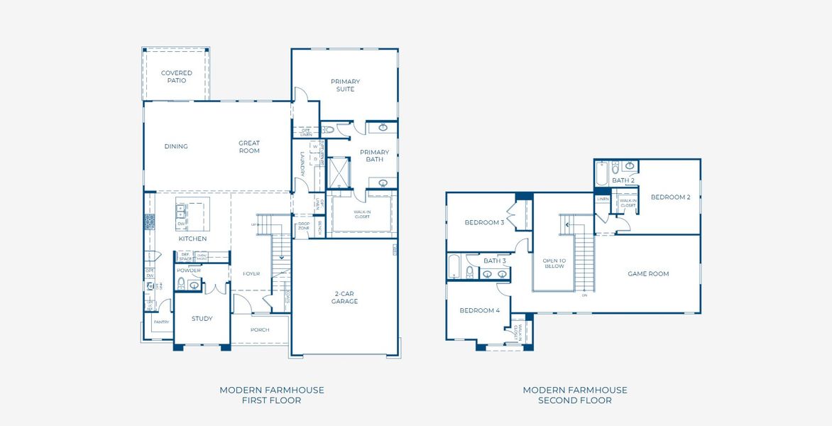 2D floor plan layout for the 5051 by Risewell Homes in Bluff Haven, Georgetown, TX (Image 5).