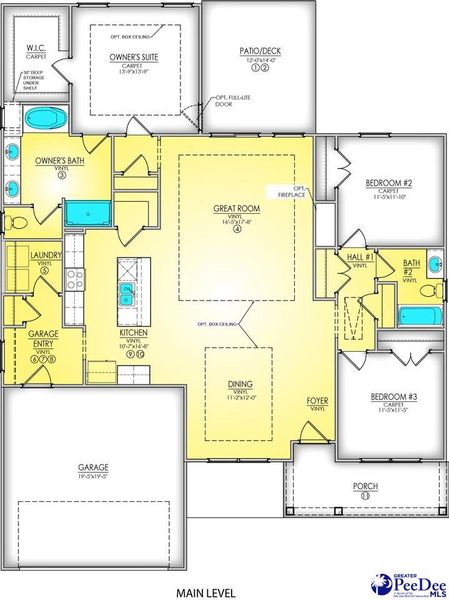 2D floor plan layout of this home in Spring Haven, Florence, SC (Image 2). 2D floor plan layout of this home in Spring Haven, Florence, SC (Image 2).